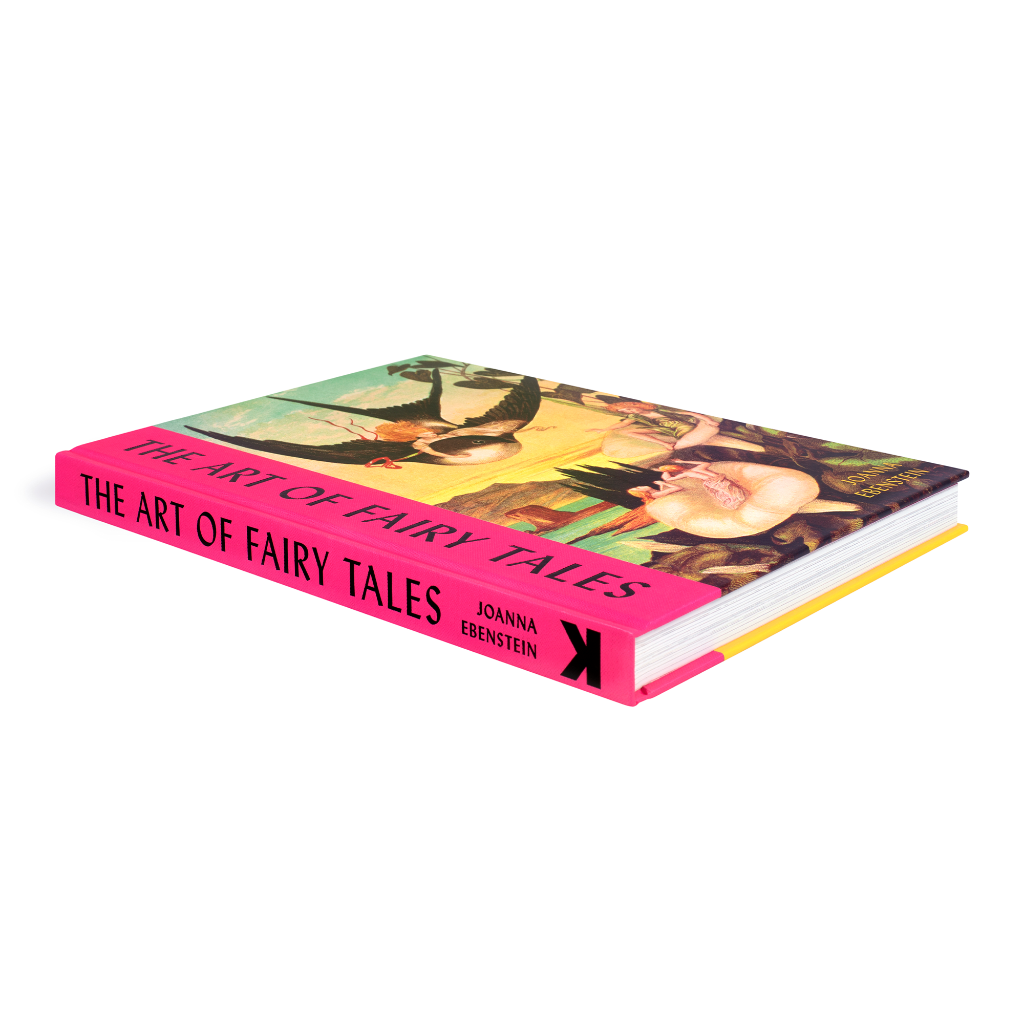 The edition lying on its side, showing bright pink spine.